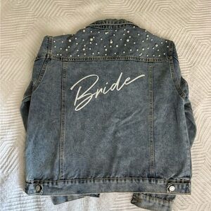 Denim Bride Jacket with Pearl Details